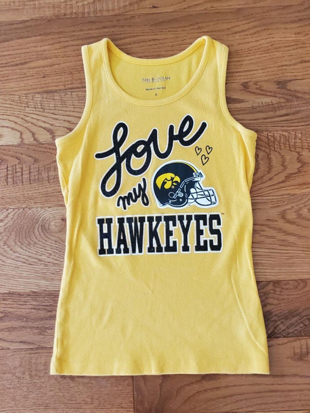 2 for $15 | Gold Love my Hawkeyes Tank Top Size 8